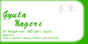 gyula mageri business card